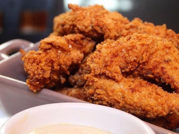 Chicken fingers with honey mustard mayonnaise
