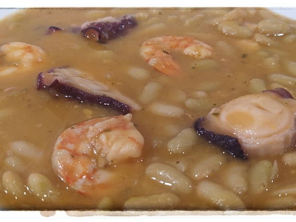 Verdinas with prawns and octopus