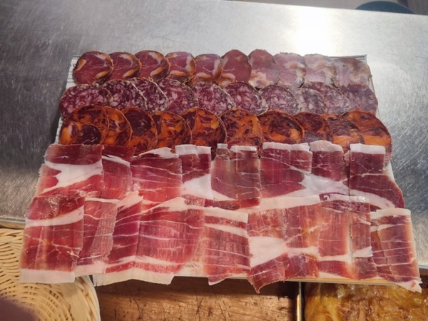 Assorted table of Iberian acorn-fed sausages