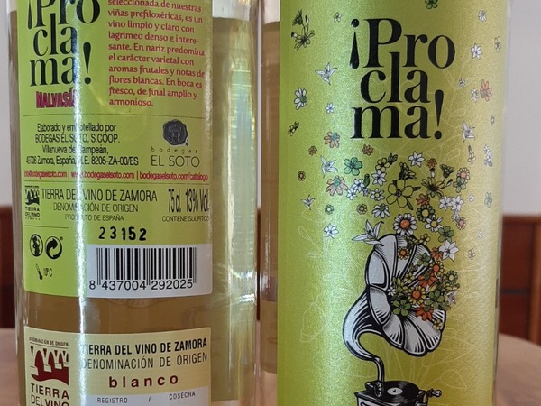 Blanc - Proclamation (D.O., vin du Pays de Zamora. Zamora)