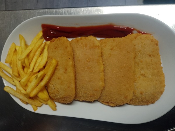 San Jacobos con patatas fritas