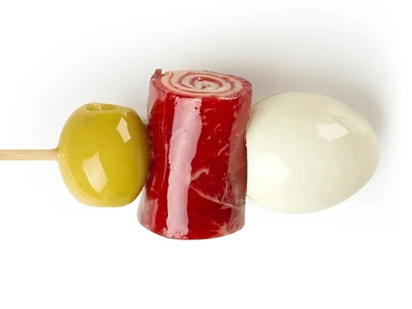 Sushi Gilda jerky i formatge amb ou de guatlla 