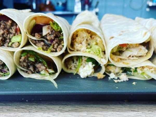 Fajita súper cangrejo pollo o ternera 