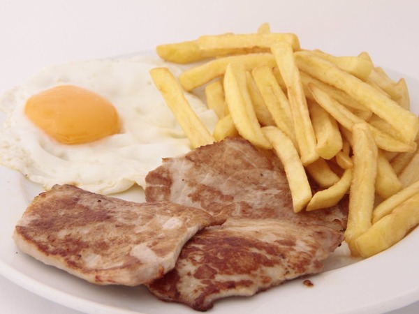 Lomo,patatas,huevo
