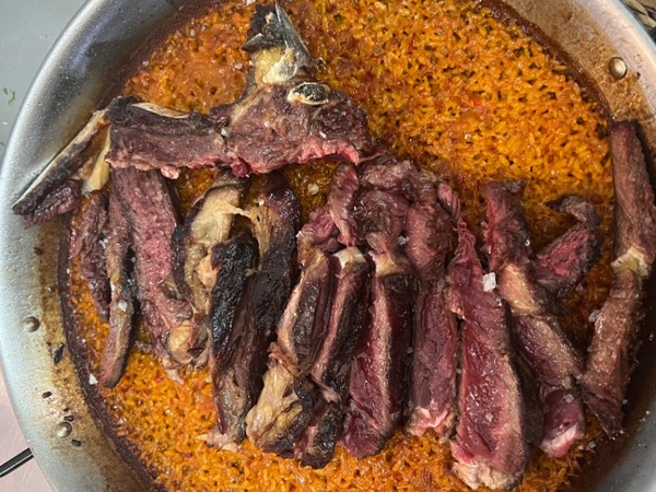 Arroz a Banda con Chuletón a la brasa