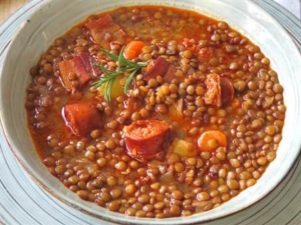 Braised lentils 