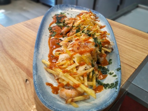 Revuelto de langostinos