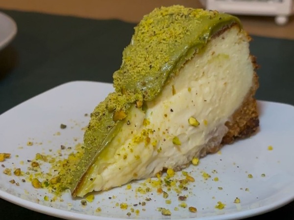 Tarta de queso (topping de pistacho) sin gluten