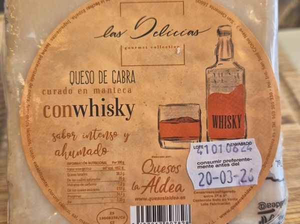 Queso de cabra curado en manteca con WHISKY