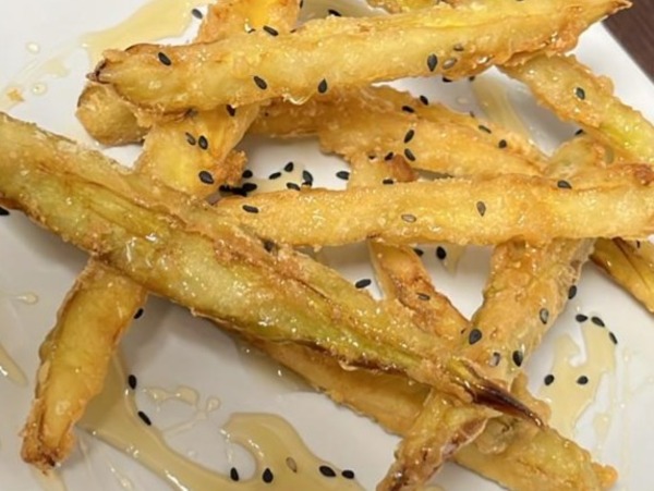 BERENJENA EN TEMPURA A LA MIEL