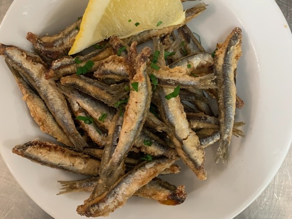 Deep fried fresh anchovies