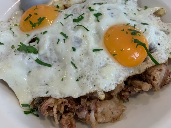 Cuttlefish with free-range fried egg