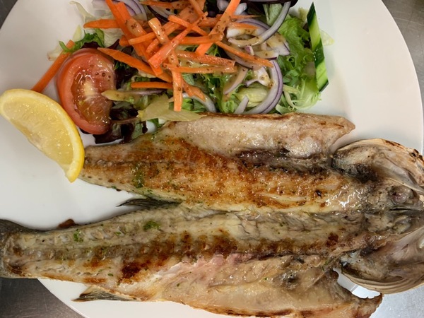 Grilled sea bass