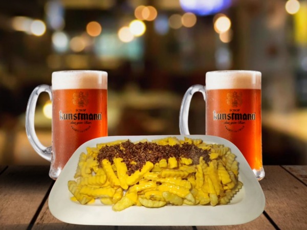 Papas Cheddar Bacon + 2 Schop 330cc