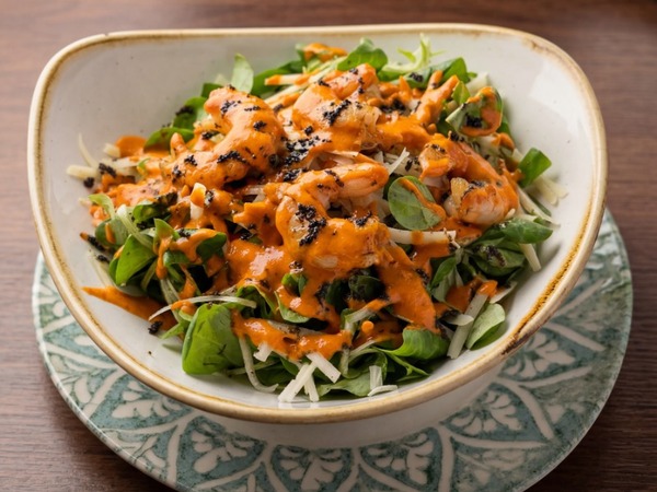 Insalata di rucola e gamberetti