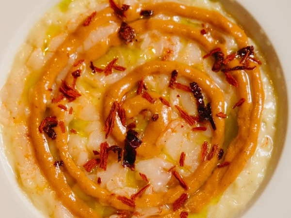 RISOTTO CON CARPACCIO DI GAMBERI E LIME