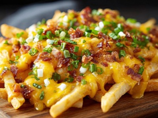 Papas fritas Bacon-cheddar