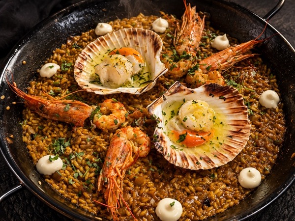 Paella de Saint-Jacques et Gambas