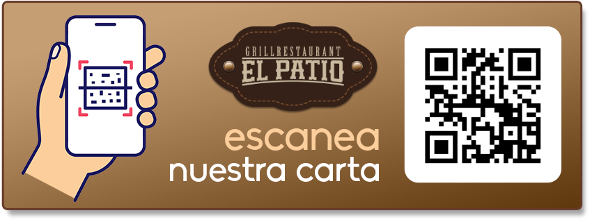 Pegatina con el código QR de la carta de un restaurante
